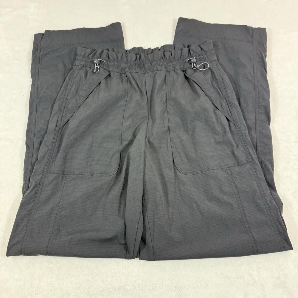 Athleta Trekkie High Rise Parachute Pant Sz 6 Tall Black #533487 Wide Leg Dance - Picture 8 of 16